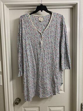 Bali Studio Women's Multi-Color Cotton Nightgown, Size 3X